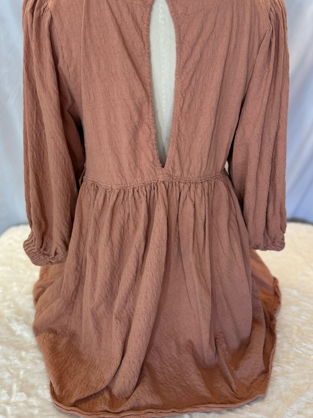 Free People Get Obsessed, 97% Cotton Babydoll Dress in Clay in Size Medium D13 - Picture 9 of 16